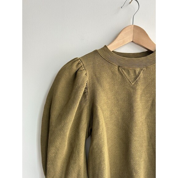 ULLA JOHNSON Philo Pullover Fatigue Green Puff Sleeves Pullover Size P X-Small - Picture 6 of 13